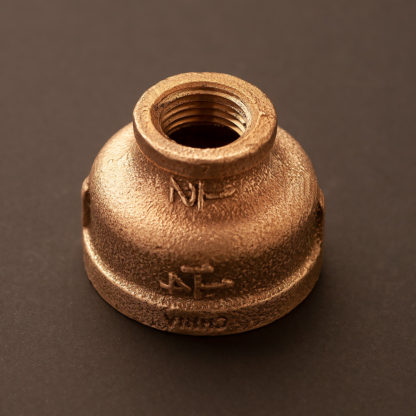 42mm (1 1/4 inch) to 22mm (half inch) plumbing pipe coupler brass