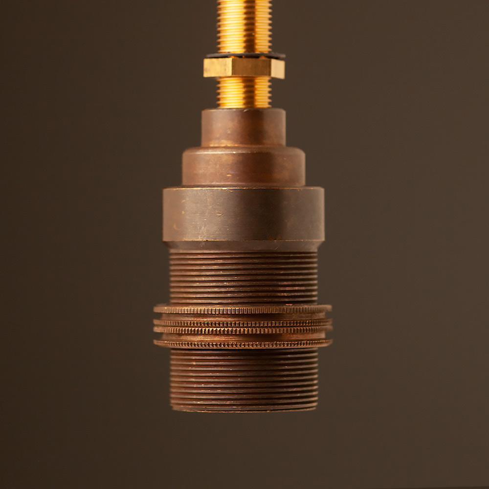 Brass Lamp Holder Threaded SES/E14 10mm Thread Entry c/w Shade Ring 