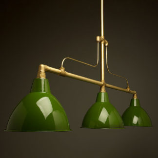 Large brass plumbing pipe billiard table light green shades