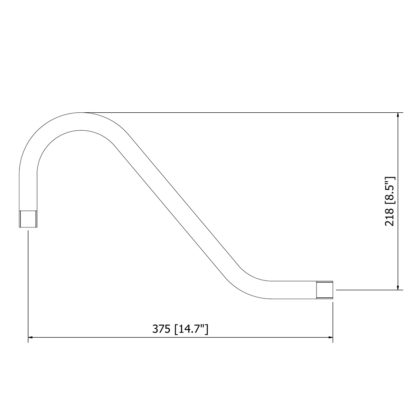 22mm (Half inch) plumbing pipe short goose-neck dimensions