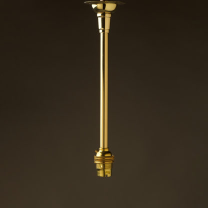 Single Rod Polished Brass lamp pendant B22
