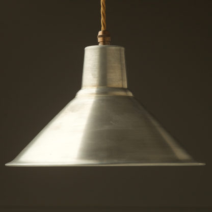 Galvanised steel hooded light shade 250mm Pendant Antique Brass