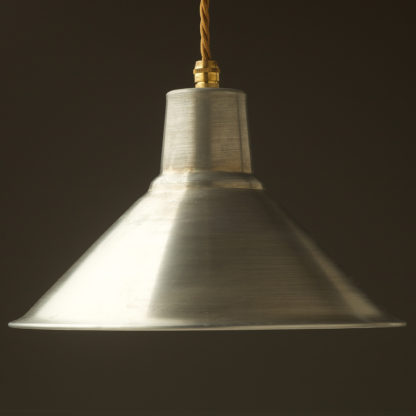 Galvanised steel hooded light shade 250mm Pendant New Brass
