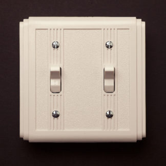White Bakelite Art Deco double switch
