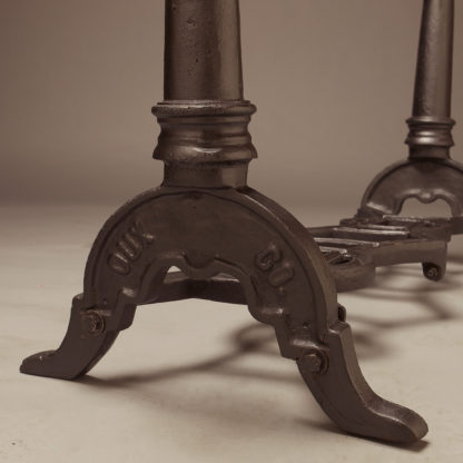 Cast iron table base lower leg detail