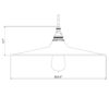 Antiqued Steel Flat Shade Brass E26 Pendant dimensions