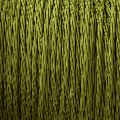 Cloth covered braided 3 core lighting Flex 120V cypres green