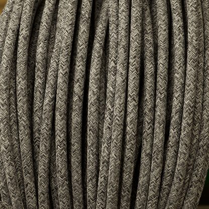 Pulley cord cloth covered Flex 120V grey canvas