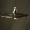Rustic Steel Flat Shade Brass E26 Pendant