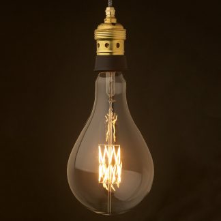Edison style light bulb E39 Brass & black ceramic pendant with A175 LED
