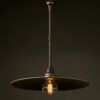 Antiqued Steel Non Fitter Type Flat Light Shade on bar mount pendant