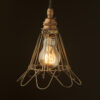 Antiqued Brass socket wire cage pendant antiqued cage