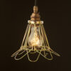 Antiqued Brass socket wire cage pendant new folding cage
