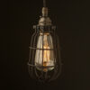 Bronze socket enclosed cage pendant flat black cage