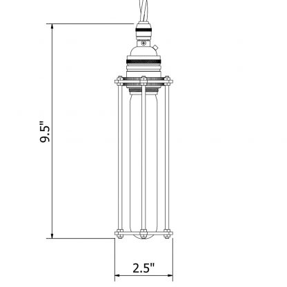 Brass socket tube cage pendant dimensions