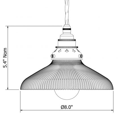 Holophane Glass Dish Light Shade Dimensions