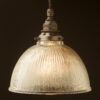 Glass dome ribbed Pendant Bronze