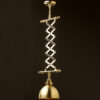 Brass Adjustable Scissor Pendant brushed brass dome expanded