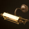 Vintage Brass Tube Caged Picture Light above