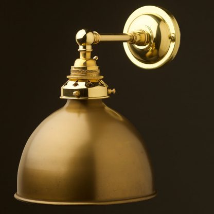 New Brass Straight arm wall sconce antiqued brass shade