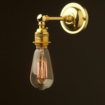 New Brass Straight arm wall sconce bare bulb