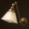 Antique brass Adjustable arm wall sconce box holophane shade