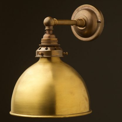Antique Brass Straight arm wall sconce brushed brass shade