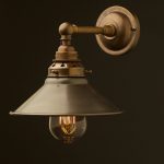 Antique Brass Straight arm wall sconce shade