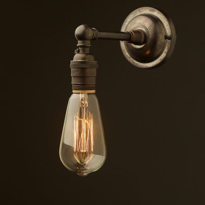 Bronze Straight arm wall sconce bare bulb
