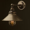 Bronze Straight arm wall sconce steel hat shade