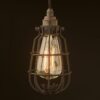 Enclosed Light Bulb Black Crackle Cage Fitting