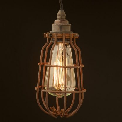 Enclosed Light Bulb Antiqued Cage Fitting