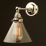 Nickel Straight arm wall sconce shade