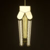 Polished Brass Art Deco Twin LED Tube Light clear end