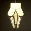Polished Brass Art Deco Twin LED Tube Light clear end