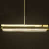 Polished Brass Art Deco Twin LED Tube Light clear side