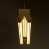 Polished Brass Art Deco Twin LED Tube Light translucent end