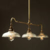 Antique Brass single drop Billiard Table Light holophane dish