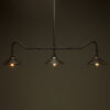 Plumbing Pipe Billiard table light flat black with fixed rustic shades