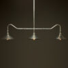 Plumbing Pipe Billiard table light galvanised with fixed shades galvanised