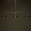 Plumbing Pipe Billiard table light raw steel with fixed antique steel shades
