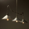 Plumbing Pipe Billiard table light raw steel with fixed galvanised steel shades