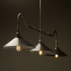 Plumbing Pipe Billiard table light raw steel with fixed rustic steel shades