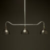 Plumbing Pipe Billiard table light galvanised with antique steel dome shades