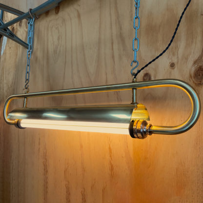 940 mm half inch solid brass pipe loop LED tube light hanging