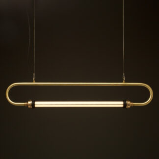 37 inch solid brass pipe loop LED tube light • Edison Light Globes 120V