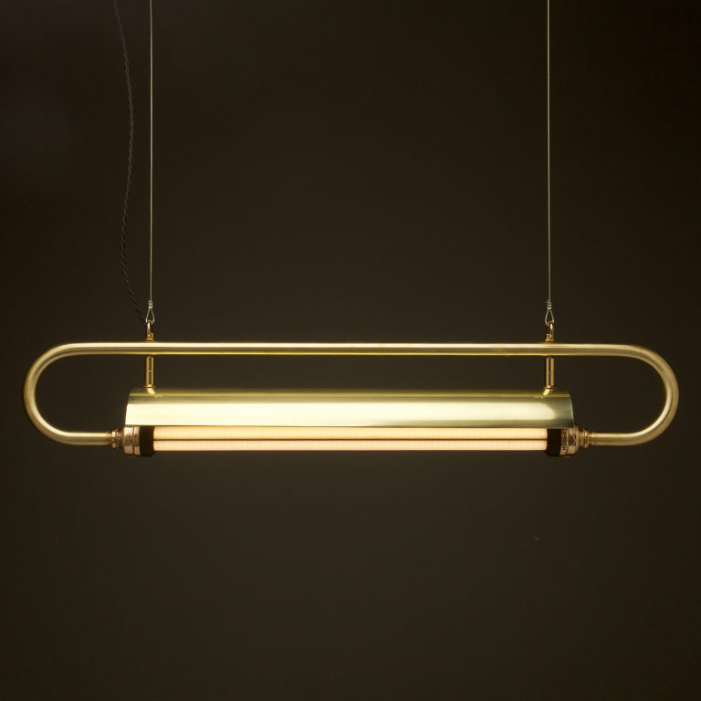 Solid brass pipe loop LED tube light