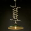 Nickel adjustable scissor pendant green shade