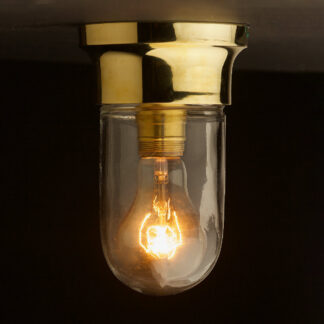 Small Brass Flush-mount Light GLS incandescent